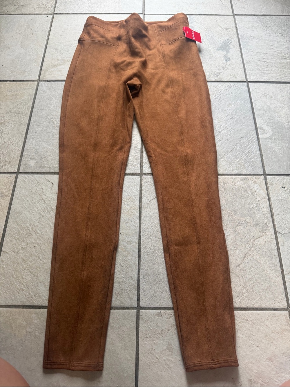 SPANX Women's Brown Faux-Suede Leggings